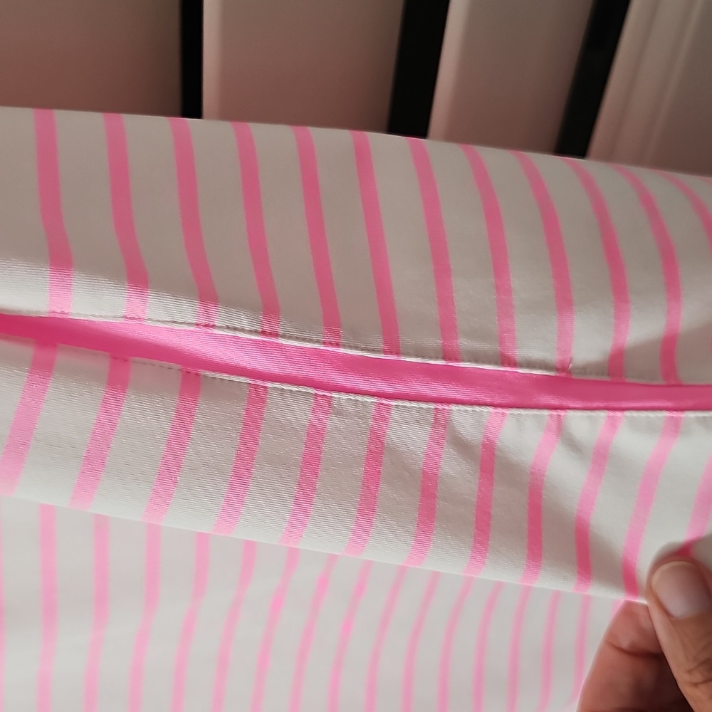 Lady Hagen Pink and White Striped Golf Polo - Picture 3 of 3